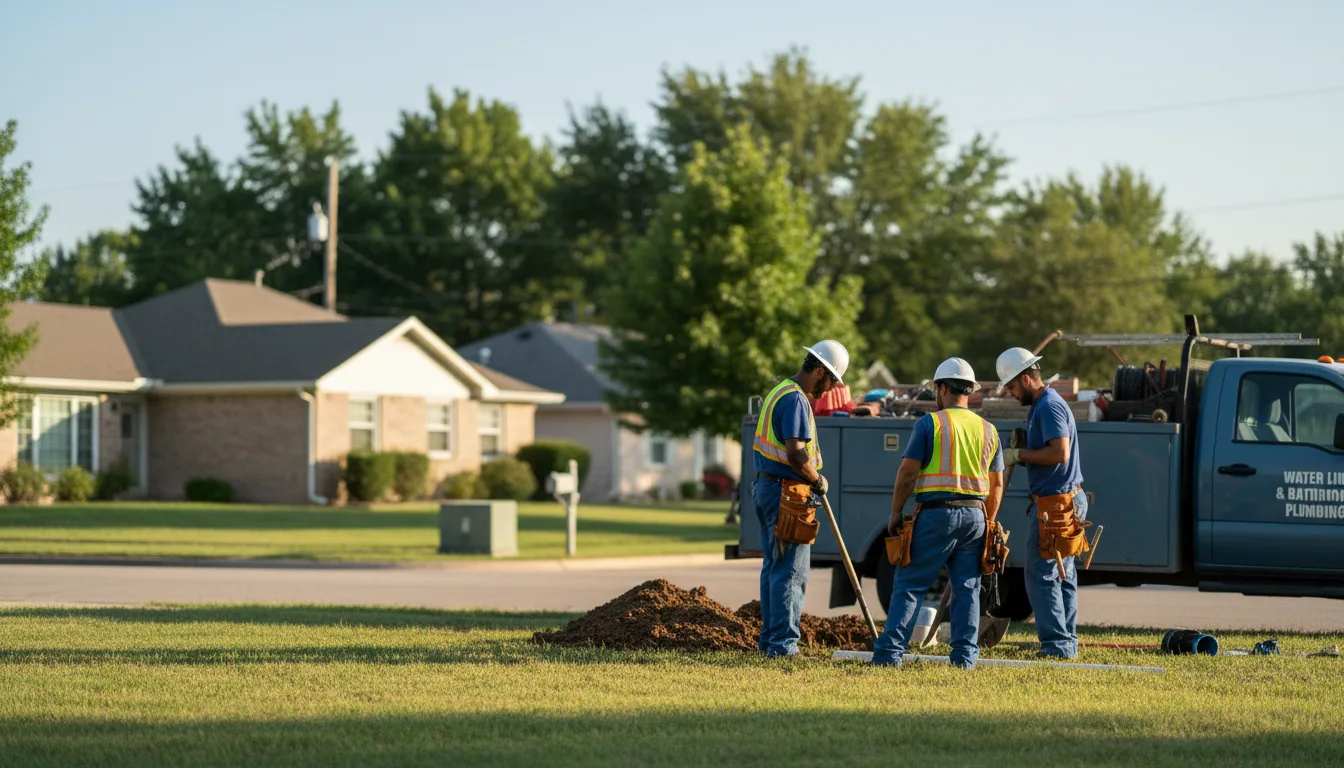 Residential water line and bathroom plumbing service in Harrah, WA